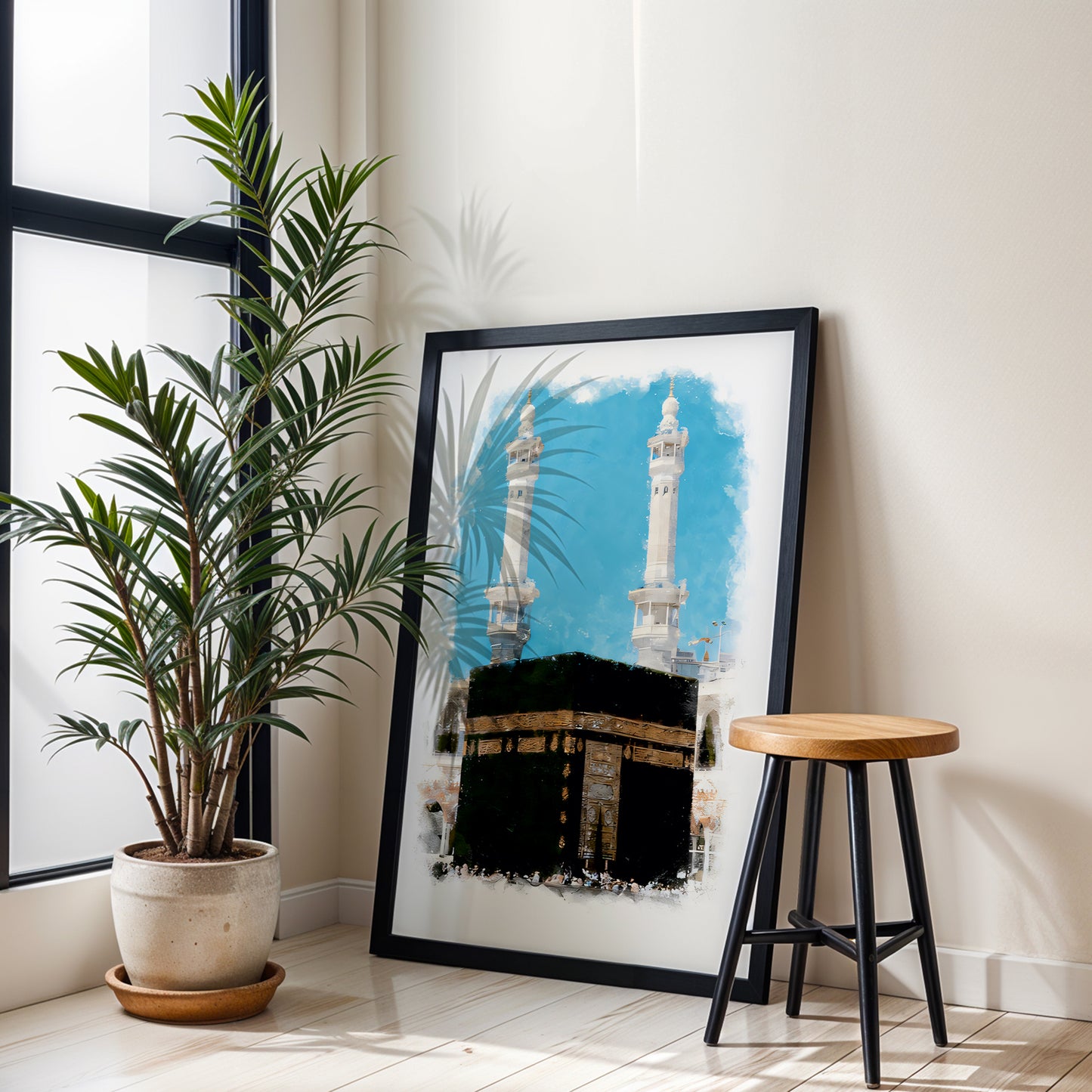 Kaaba Watercolor Islamic Wall Art