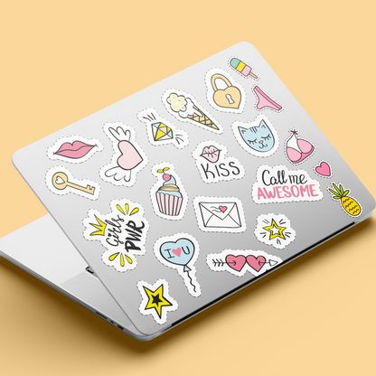 Colorful Retro Pop Art Quote Sticker Pack