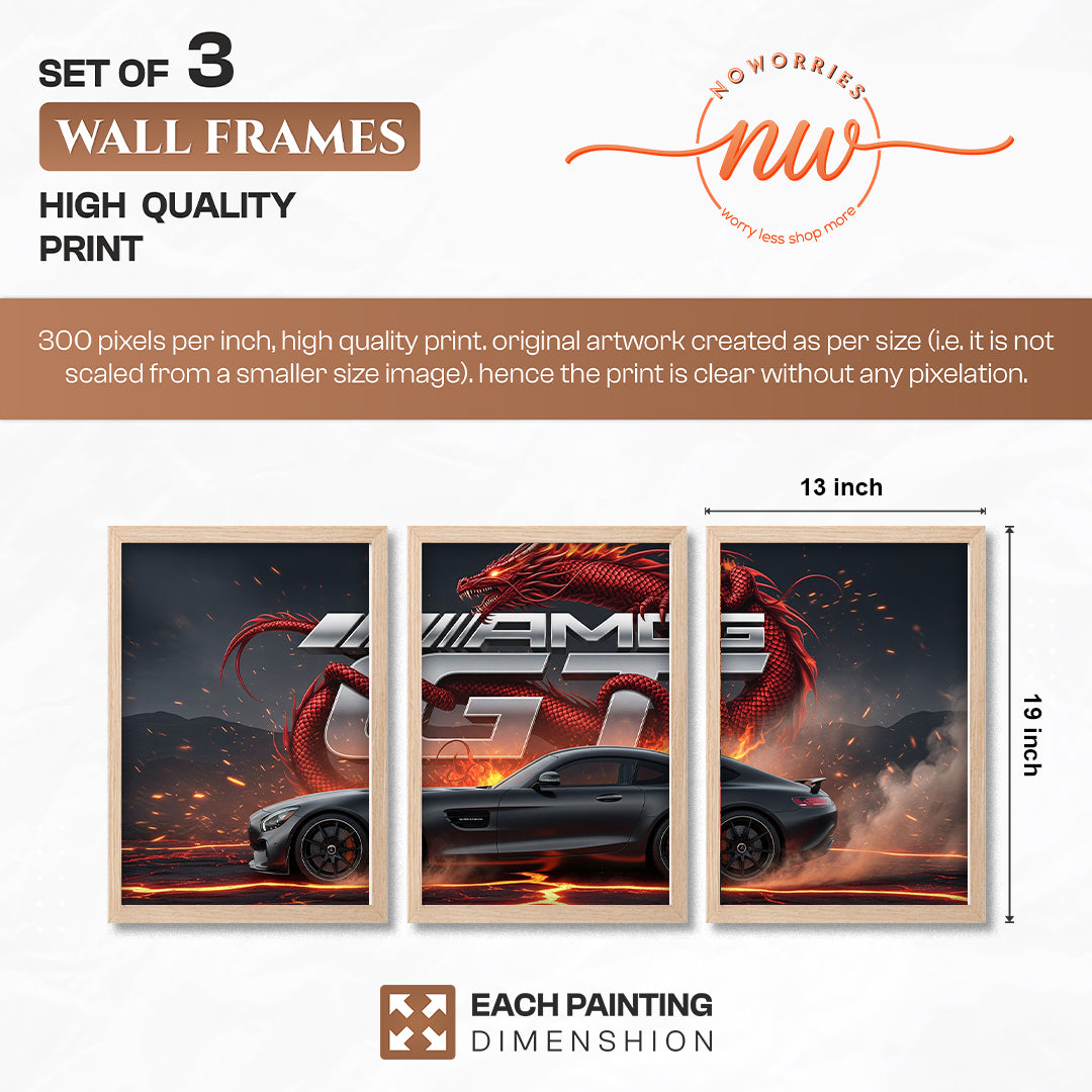 AMG GT Dragon Wall Frame Set of 3
