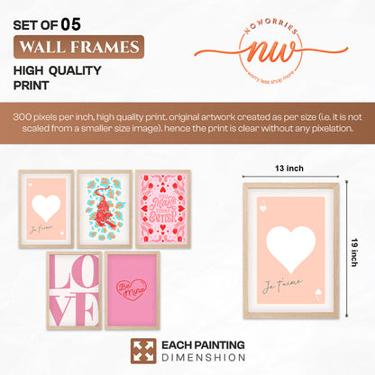 Love-Themed Wall Art Set of 5