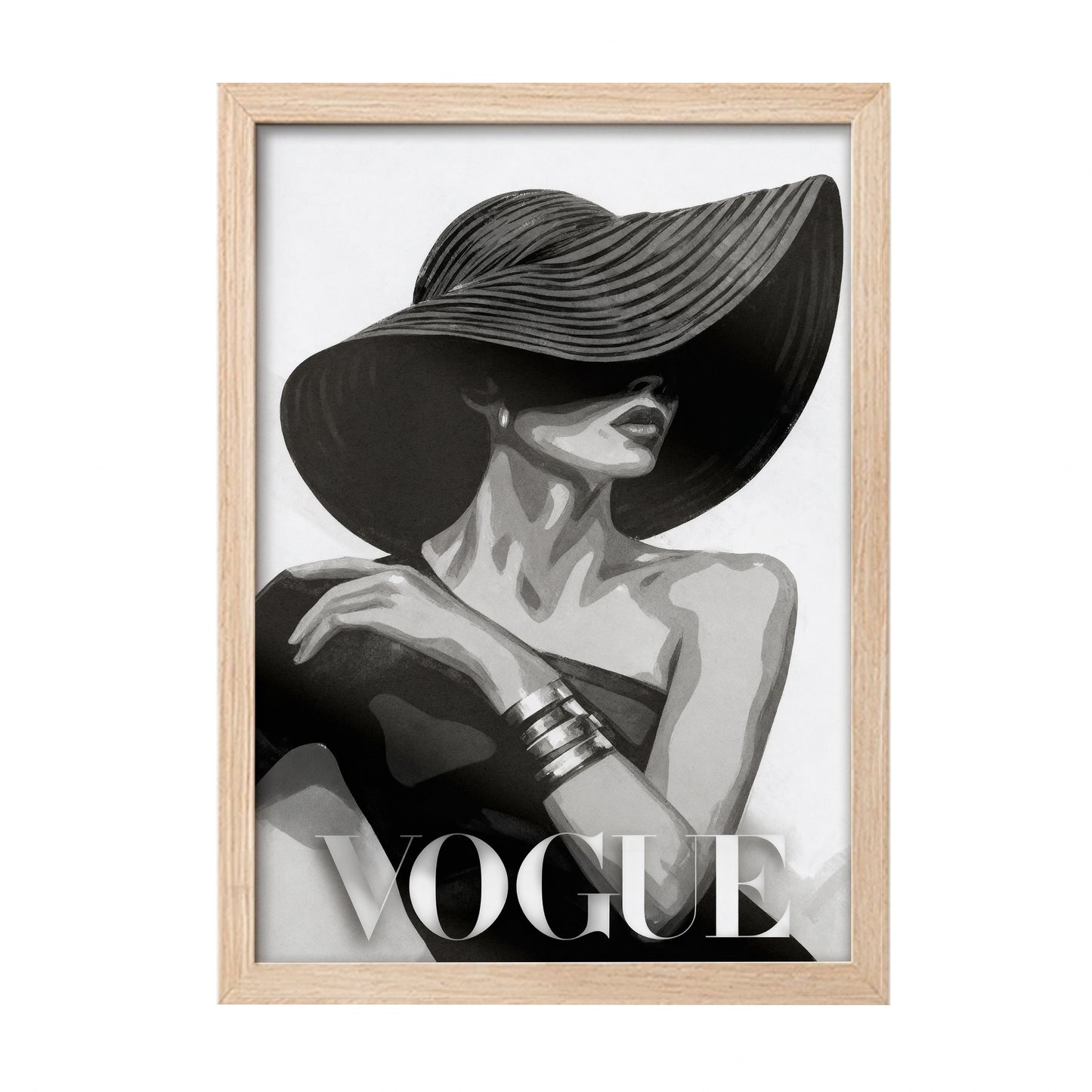 VOGUE Fashion Lady Black & White Framed Wall Art