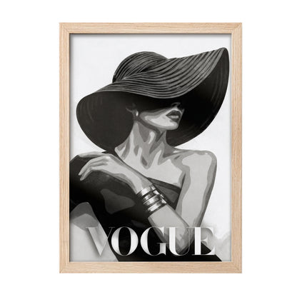 VOGUE Fashion Lady Black & White Framed Wall Art