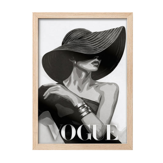 VOGUE Fashion Lady Black & White Framed Wall Art