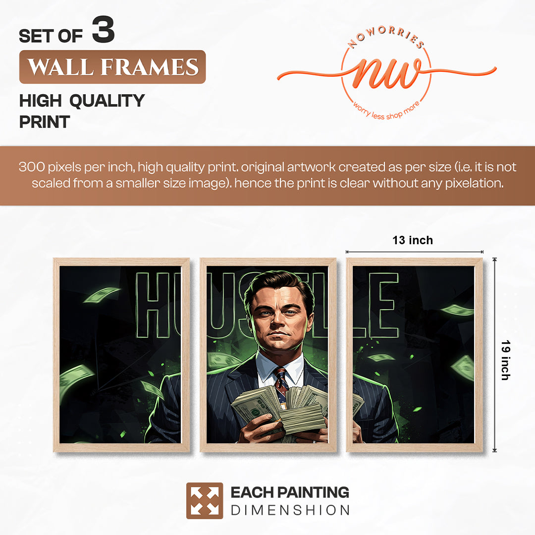 Hustle Mindset Wall Art Set of 3