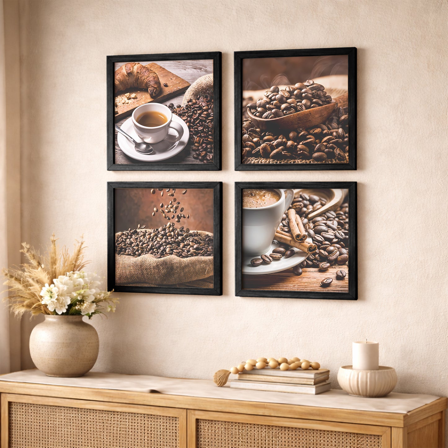 Rustic Coffee Wall Art Set of 4
