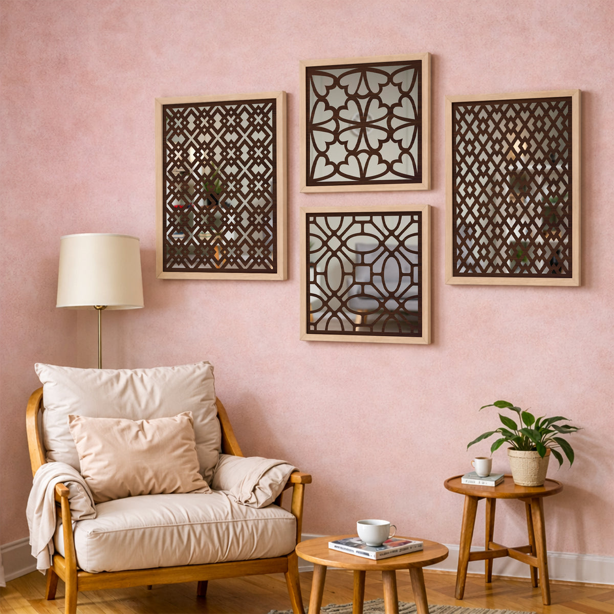 Moroccan Circle Mirror Art Set of 4