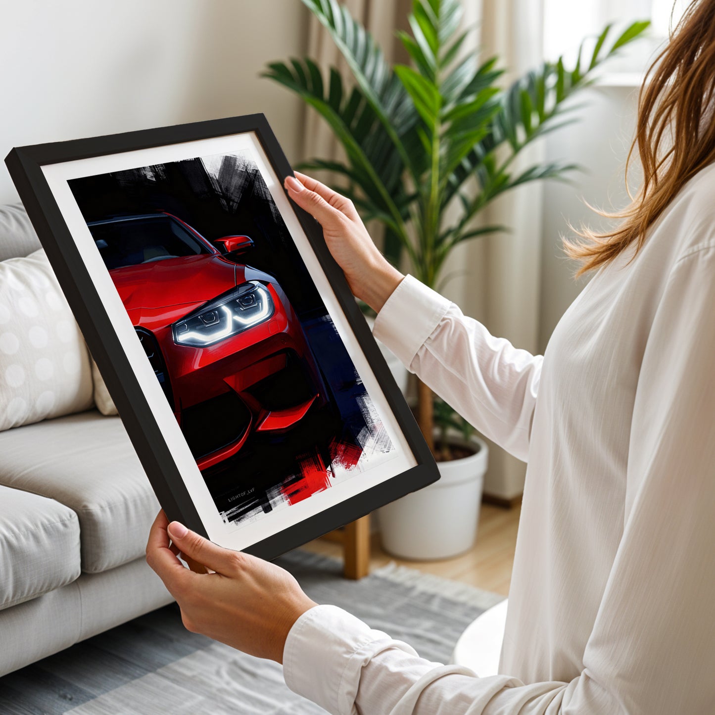 Neon Drift Car Wall Frame Set