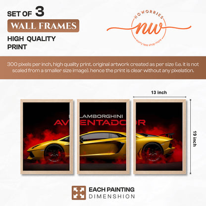 Aventador Blaze Wall Frame Set of 3