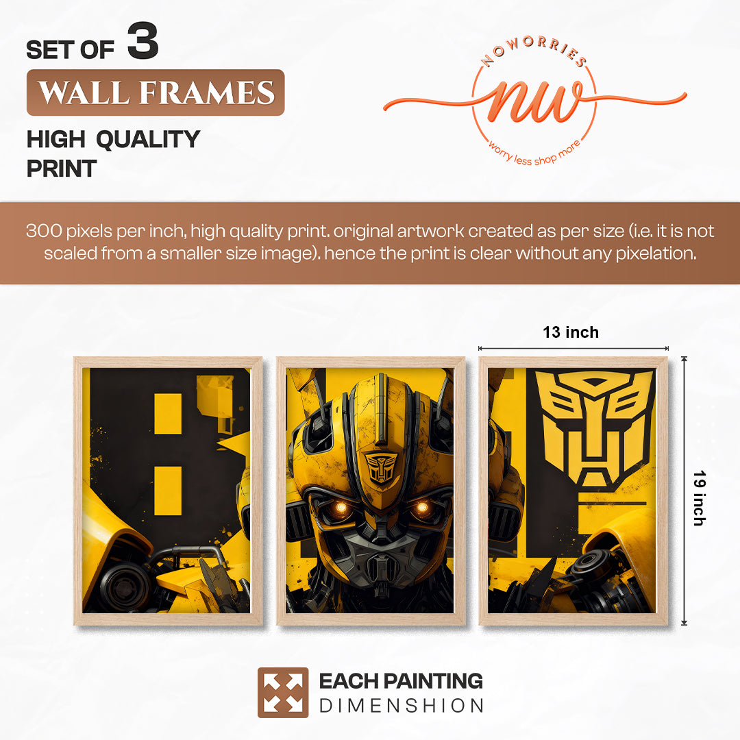 Transformers Bumblebee Wall Art Set of 3