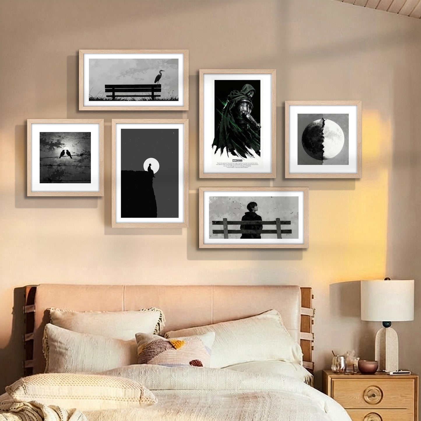 Black & White Minimal Wall Art Set of 6