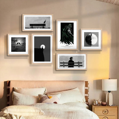 Black & White Minimal Wall Art Set of 6