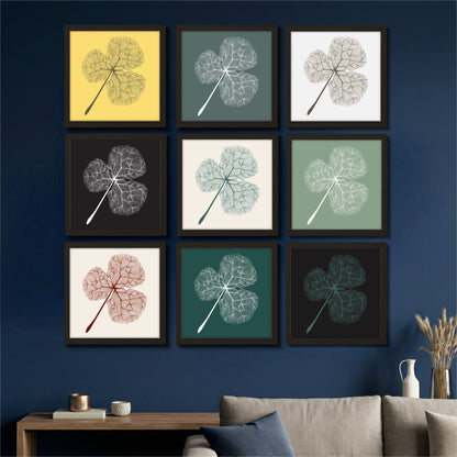 Vintage Botanical Leaf Gallery Wall Frame Set of 9