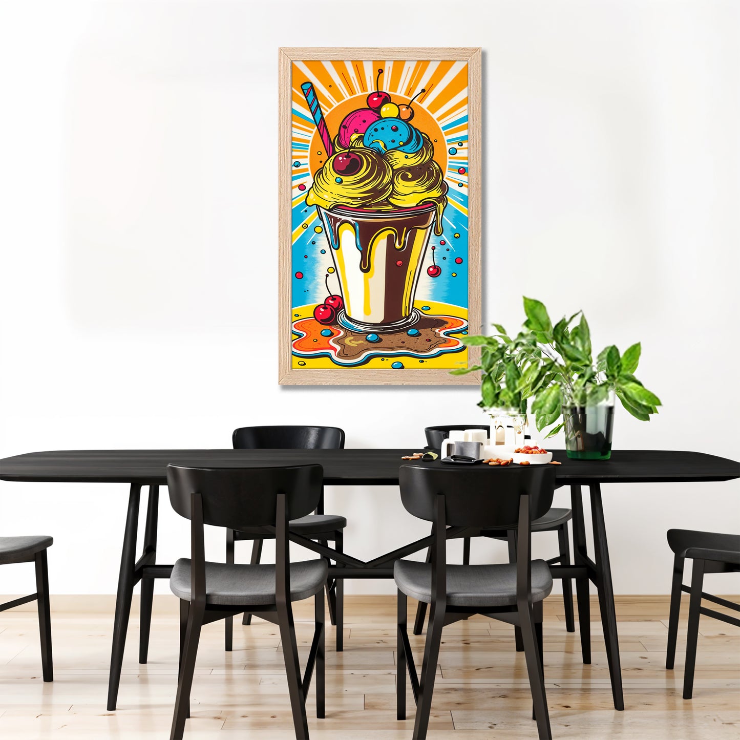 Colorful Ice Cream Shake Art