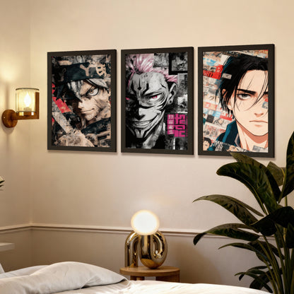 Anime Heroes Wall Art Set of 3