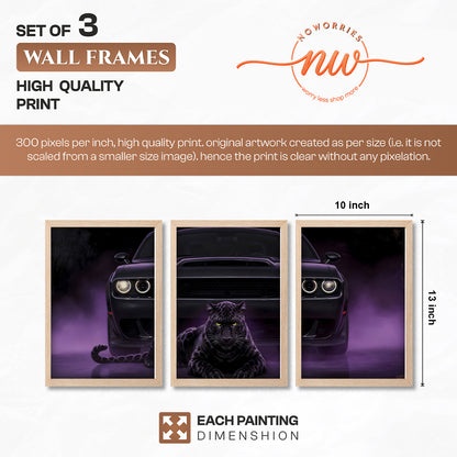 Midnight Beast Charger Wall Frame Set of 3