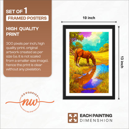 Golden Pasture Horse Poster