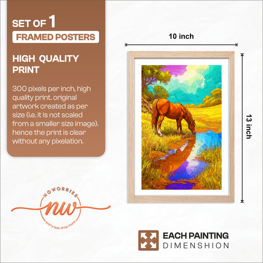 Golden Pasture Horse Poster