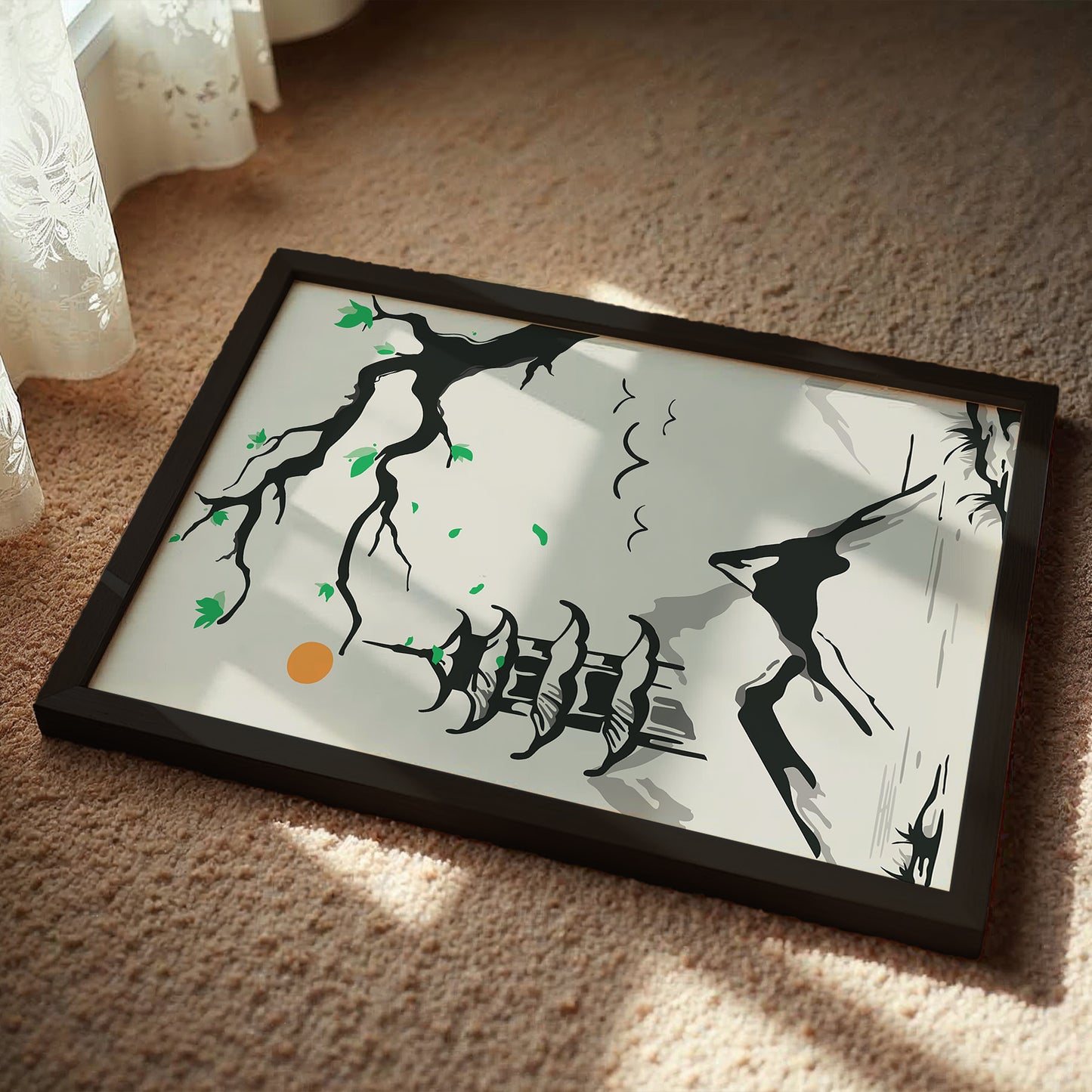 Pagoda Mountain Scene Wall Art