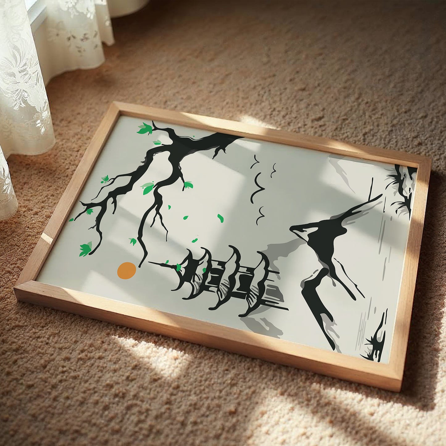 Pagoda Mountain Scene Wall Art