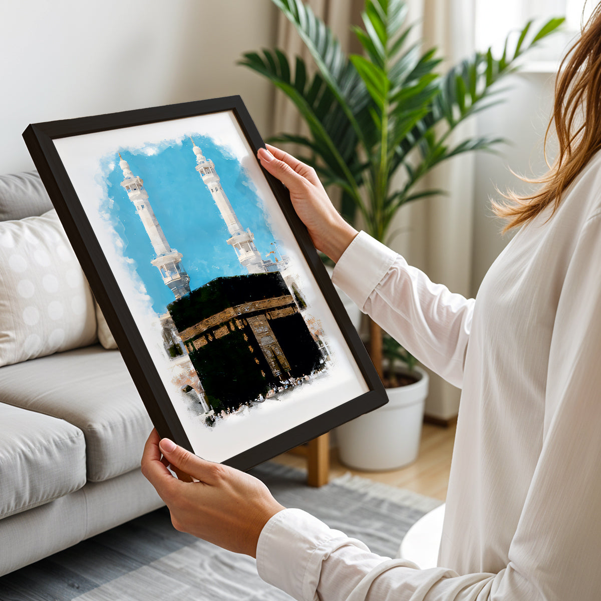 Kaaba Watercolor Islamic Wall Art