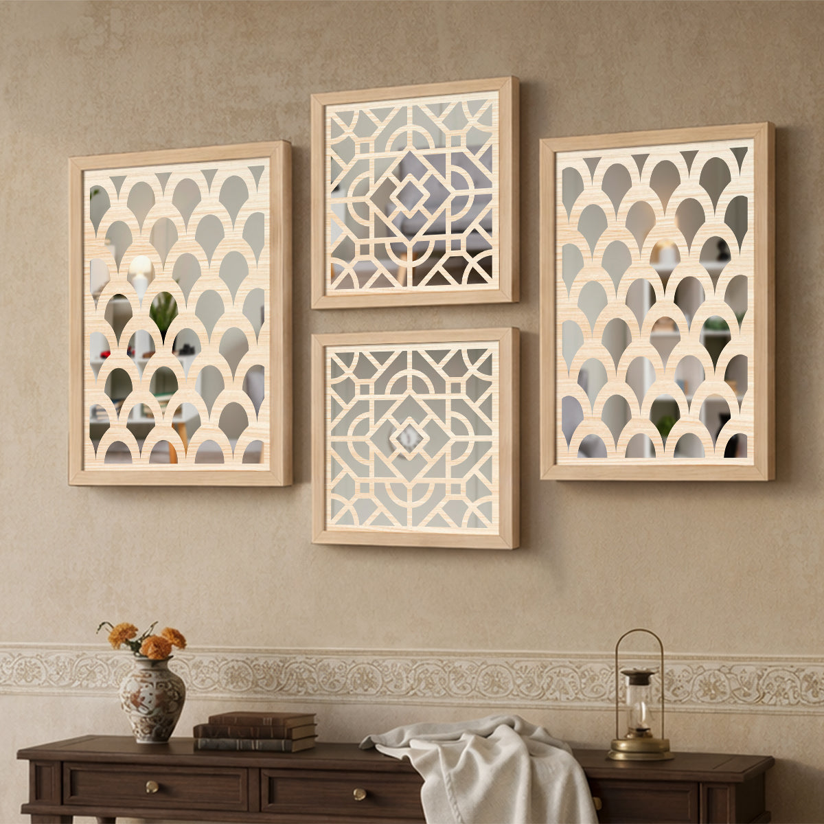 Scallop Arch Mirror Set Set of 4