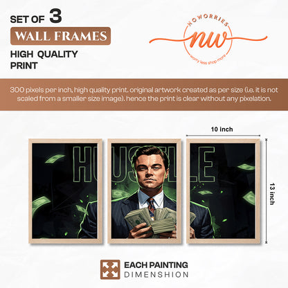 Hustle Mindset Wall Art Set of 3