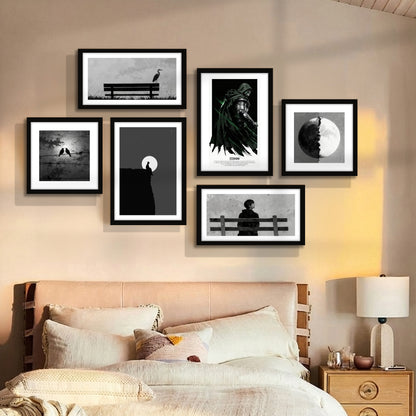 Black & White Minimal Wall Art Set of 6