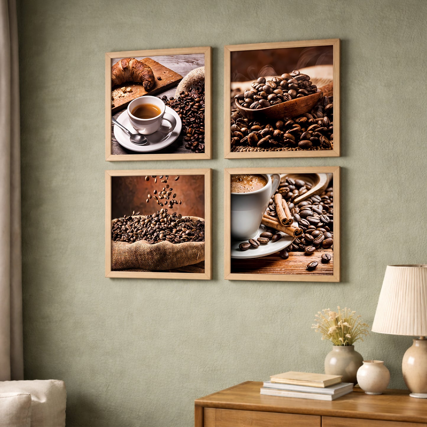 Rustic Coffee Wall Art Set of 4
