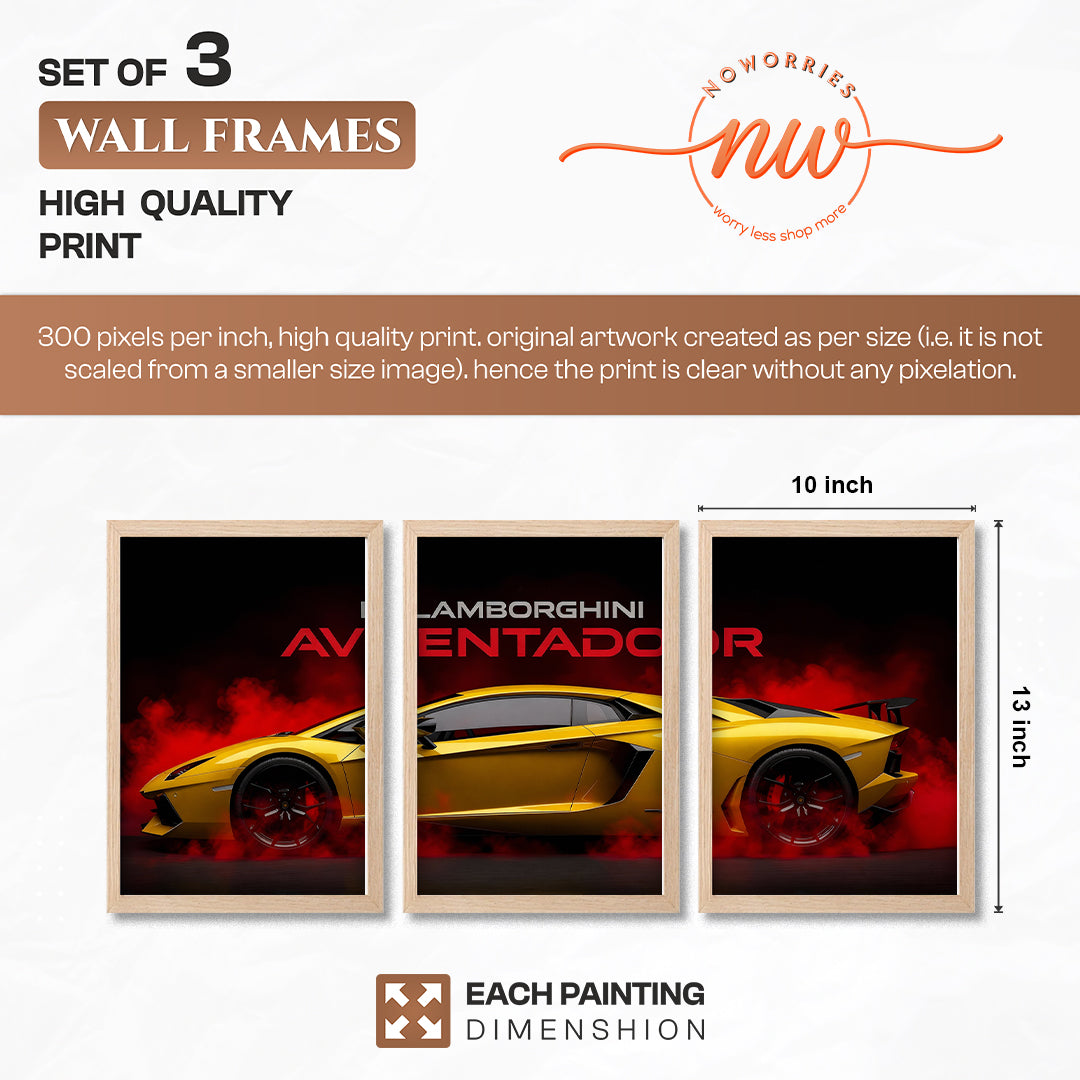 Aventador Blaze Wall Frame Set of 3