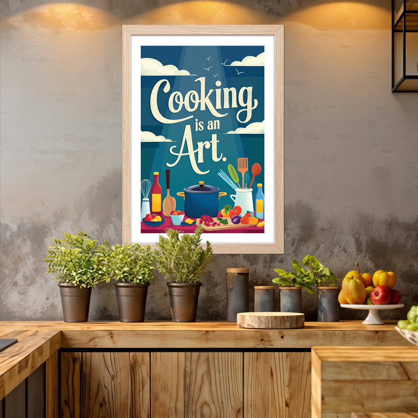 Cooking Is Art Wall Frame