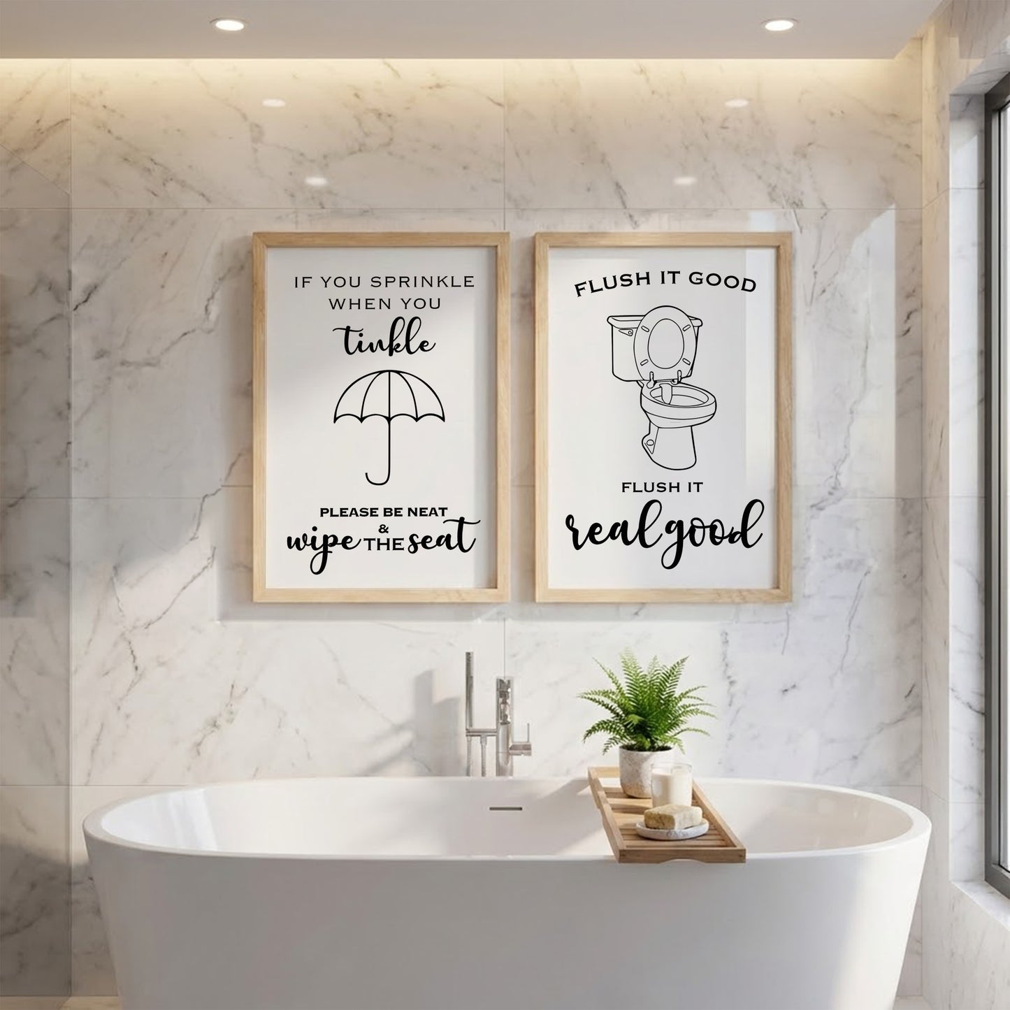 Flush It Good Bathroom Wall Decor Set of 2