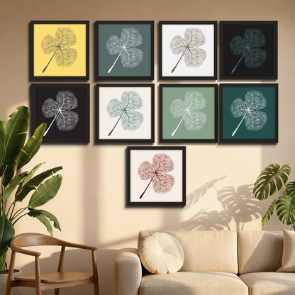 Vintage Botanical Leaf Gallery Wall Frame Set of 9