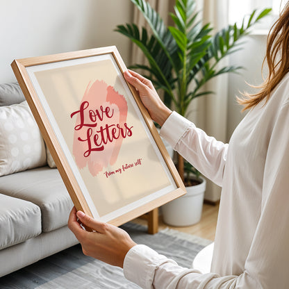 Love Letters Typography Framed Wall Art Print