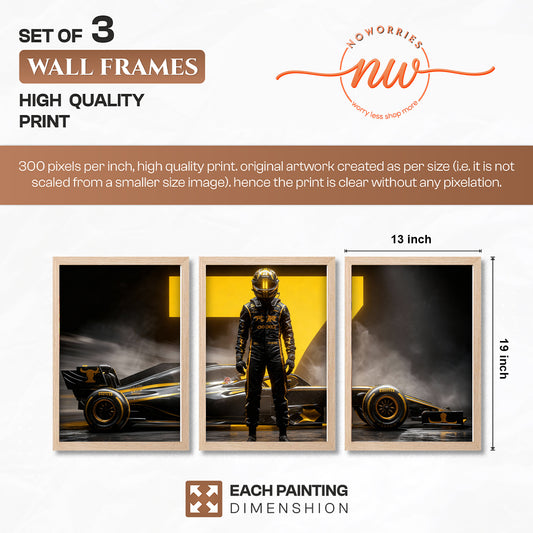 Formula Racer Wall Frame Set of 3