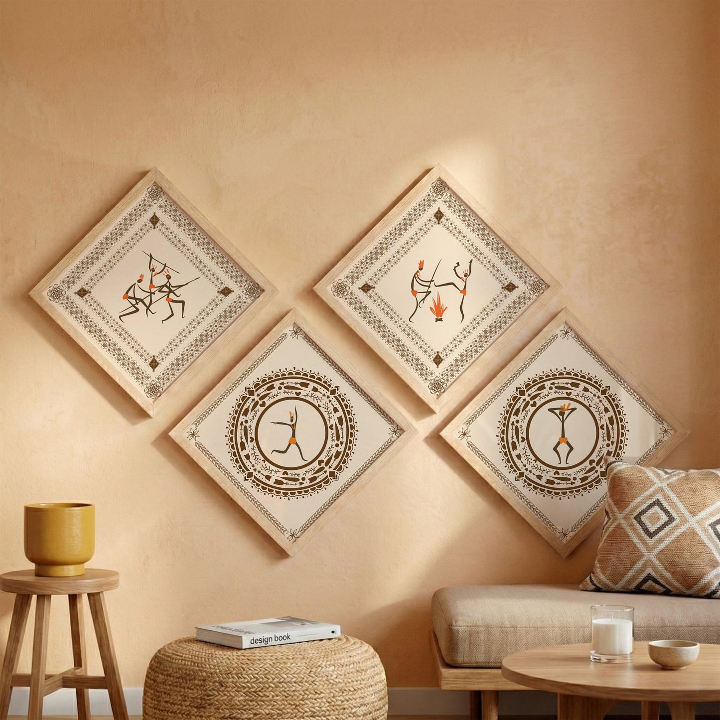 Warli Heritage Wall Art Set of 4