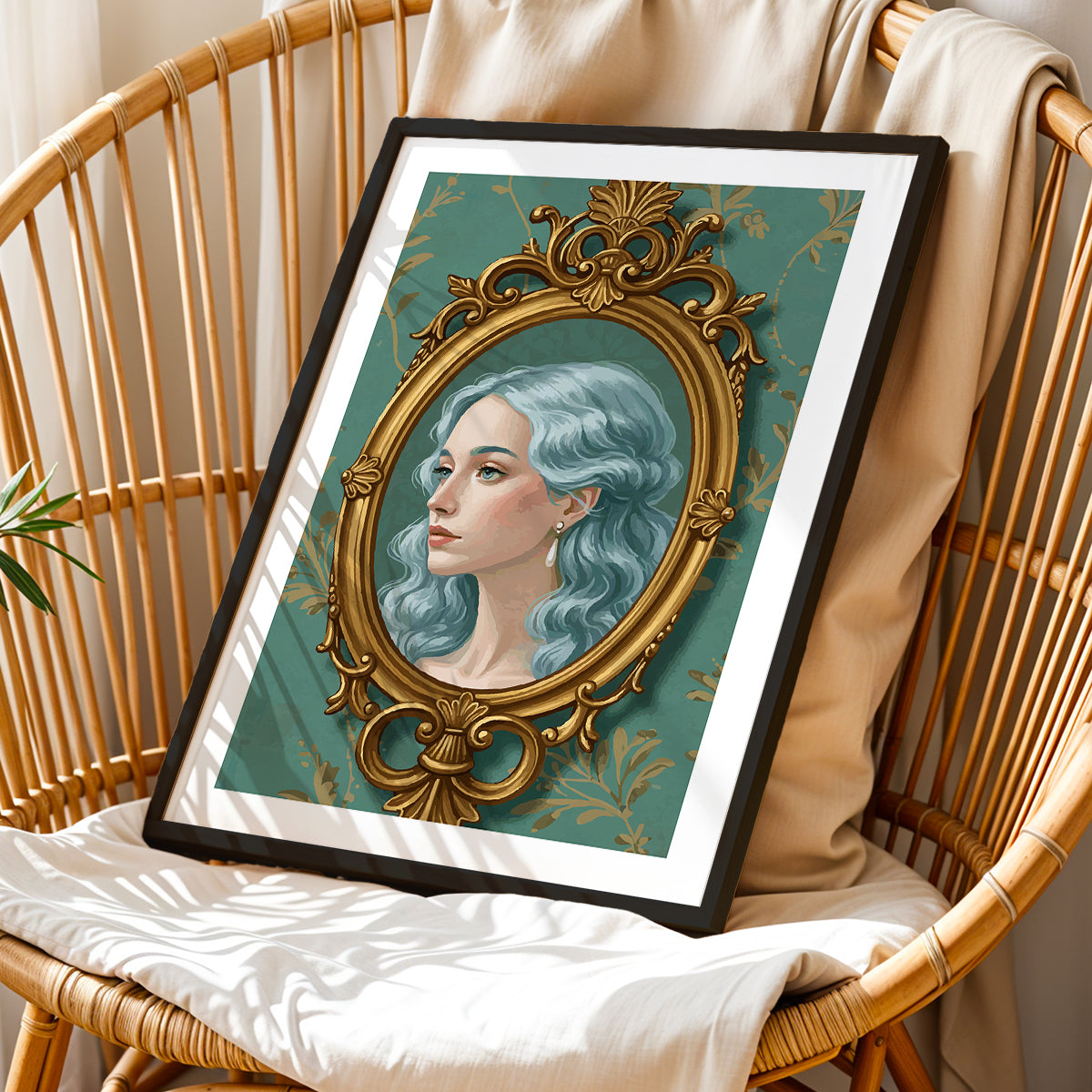 Vintage Victorian Portrait Framed Wall Art Print