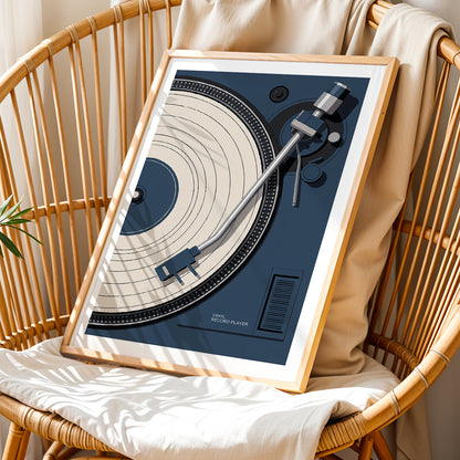 Vintage Vinyl Record Player Poster