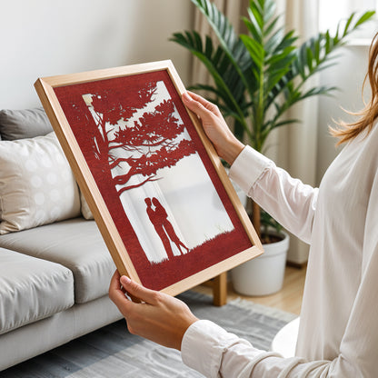 Eternal Love Pinewood Laser Wall Art