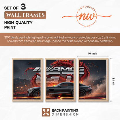 AMG GT Dragon Wall Frame Set of 3