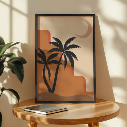 Abstract Tropical Palm Silhouette Wall Art
