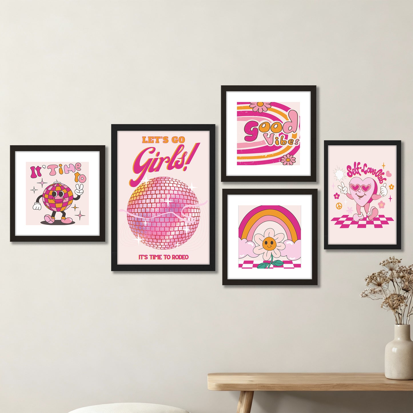 Girly Gallery Wall Set of 5