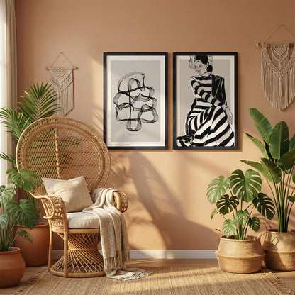 Monochrome Elegance Wall Art Set