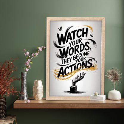 Watch Your Words Inspirational Poster