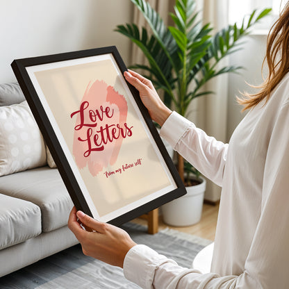 Love Letters Typography Framed Wall Art Print