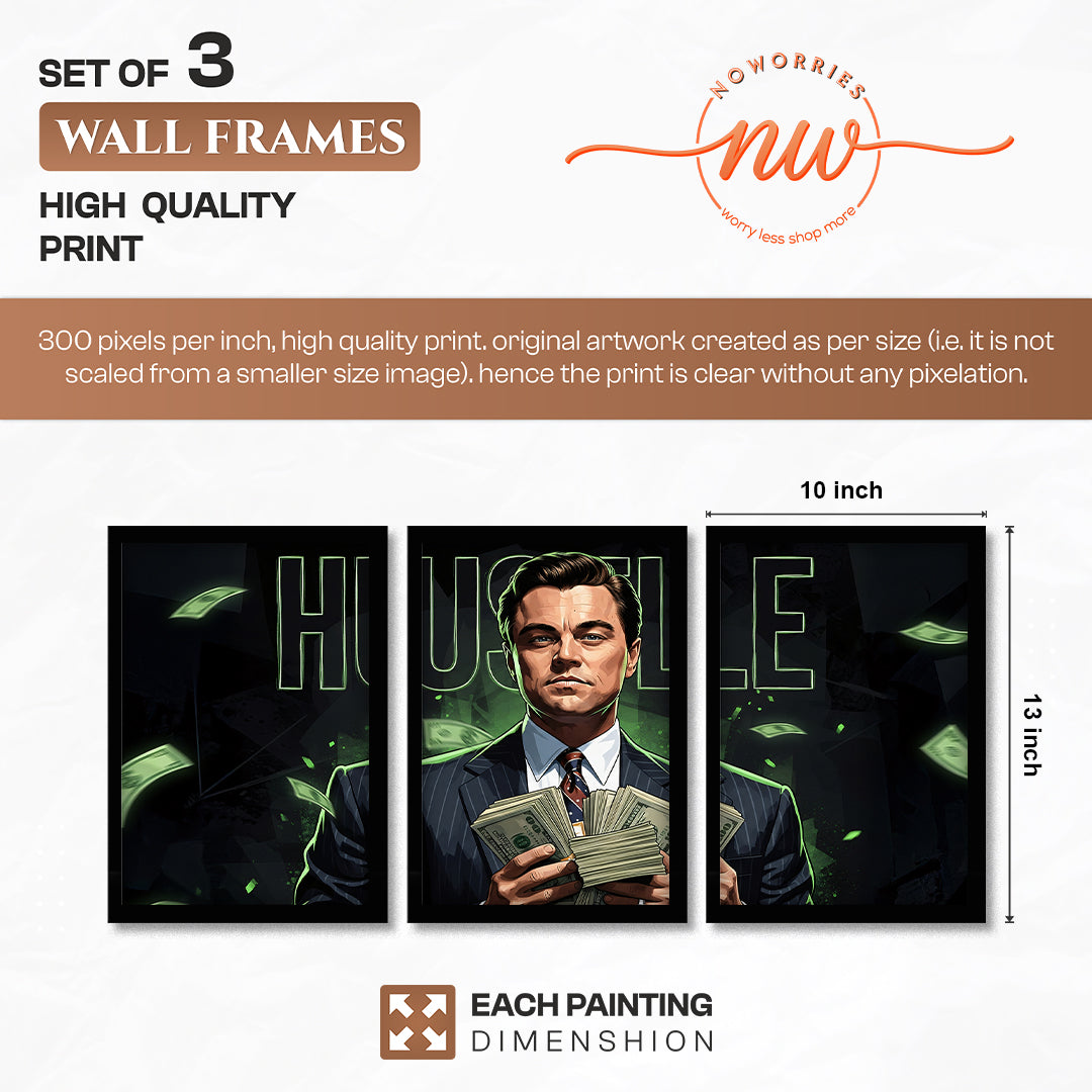 Hustle Mindset Wall Art Set of 3