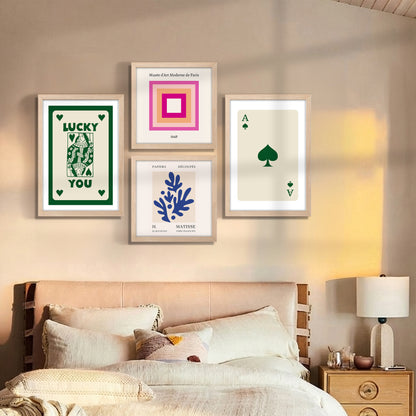 Lucky Card Wall Decor Set of 4