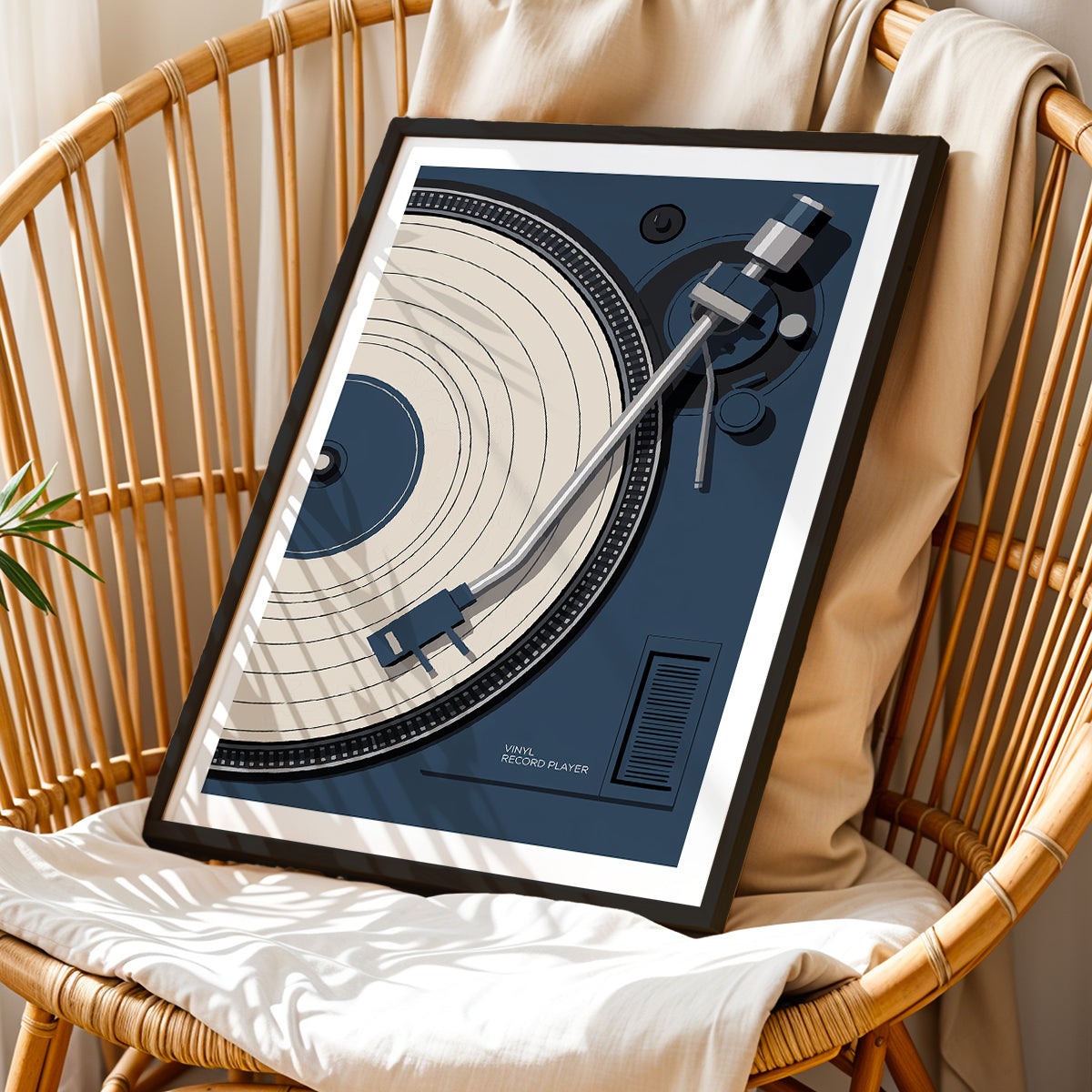 Vintage Vinyl Record Player Poster