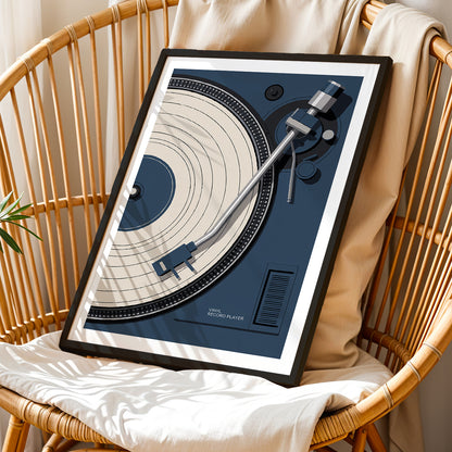 Vintage Vinyl Record Player Poster