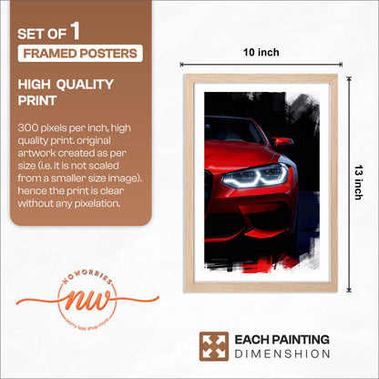 Neon Drift Car Wall Frame Set