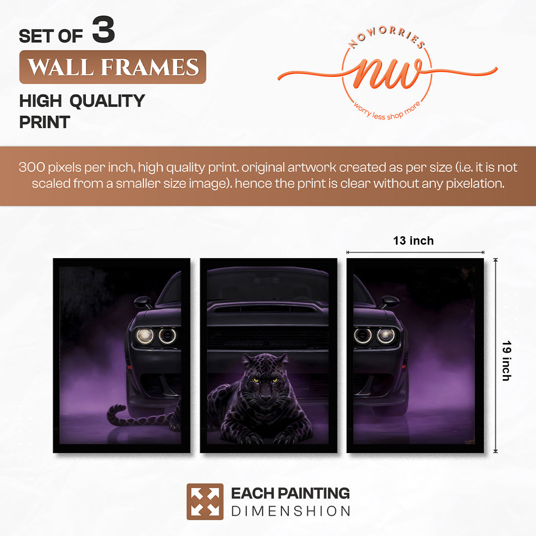 Midnight Beast Charger Wall Frame Set of 3